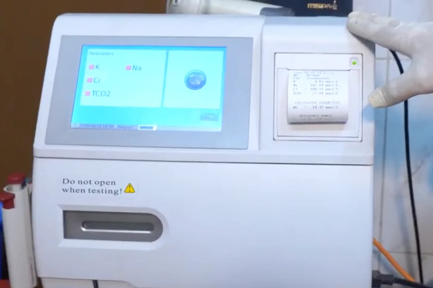 Electrolyte analyser at Dhaka Clinic, Tangail
