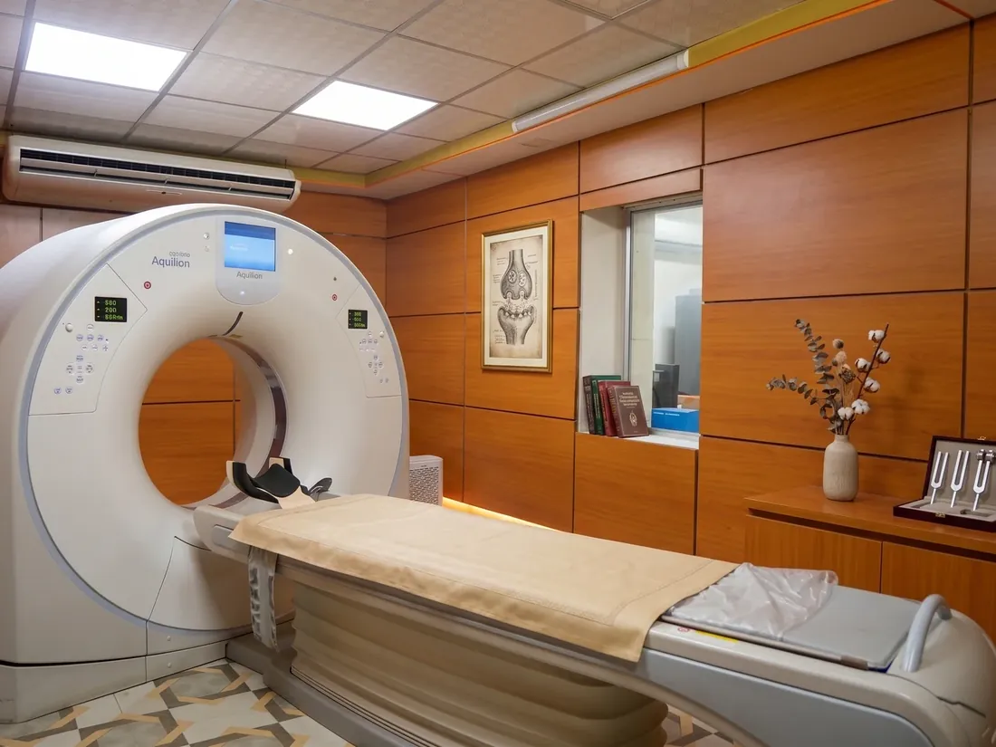 The Toshiba Canon 32-slice CT scanner at Dhaka Clinic, Sabalia branch, Tangail